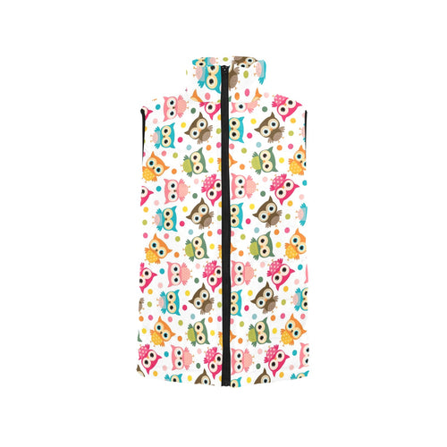 Color cute owl pattern Men's Padded Vest