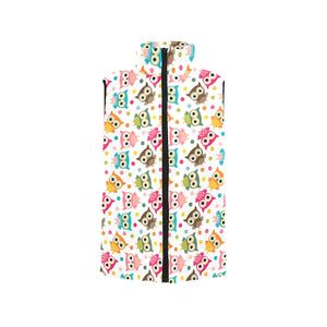 Color cute owl pattern Men's Padded Vest