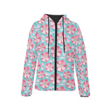 3D sakura cherry blossom pattern Women's Padded Hooded Jacket
