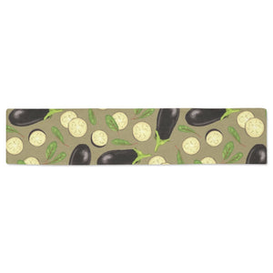 Eggplant Pattern Print Design 02 Table Runner