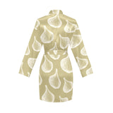 Garlic design pattern Women's Long Sleeve Belted Night Robe