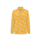 Lion Pattern Print Design 03 Women's Long Sleeve Polo Shirt