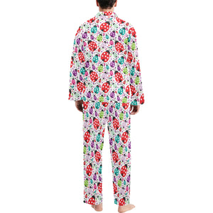Ladybug Pattern Print Design 03 Men's Long Pajama Set