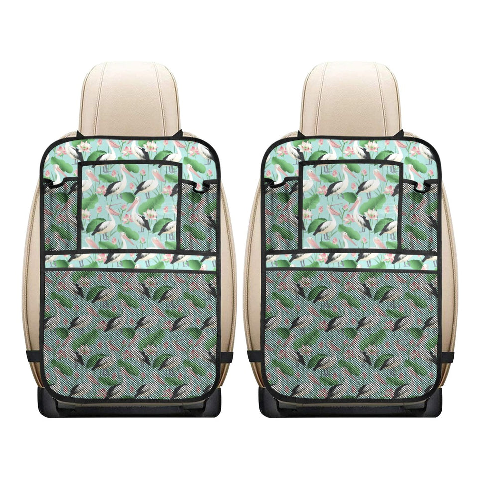 Pelican Pattern Print Design 01 Car Seat Back Organizer