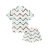 zigzag  chevron paint pattern Kids' Boys' Girls' V-Neck Short Pajama Set