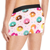 Donut pattern glaze pink background Men's All Over Print Boxer Briefs Men's Underwear