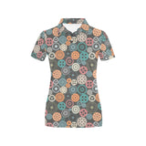 Gear Pattern Print Design 05 Women's All Over Print Polo Shirt