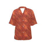 Wood Printed Pattern Print Design 03 Women's All Over Print Hawaiian Shirt