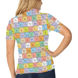 Chemistry Periodic Table Pattern Print Design 01 Women's All Over Print Polo Shirt