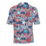Hand drawn colorful starfish Men's All Over Print Polo Shirt