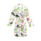 Cute dinosaurs pattern Women's Long Sleeve Belted Night Robe