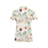 Bicycle Pattern Print Design 05 Women's All Over Print Polo Shirt