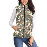 Monkey tropical leaves background Women's Padded Vest
