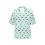 Kangaroo pattern background Women's All Over Print Hawaiian Shirt