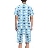 Stingray Pattern Print Design 03 Men's V-Neck Short Pajama Set