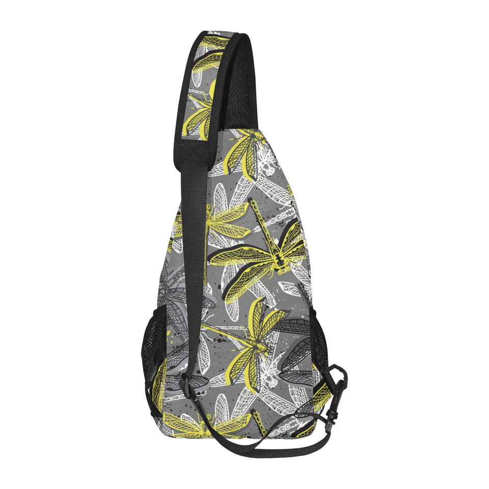 Hand drawn dragonfly pattern All Over Print Chest Bag