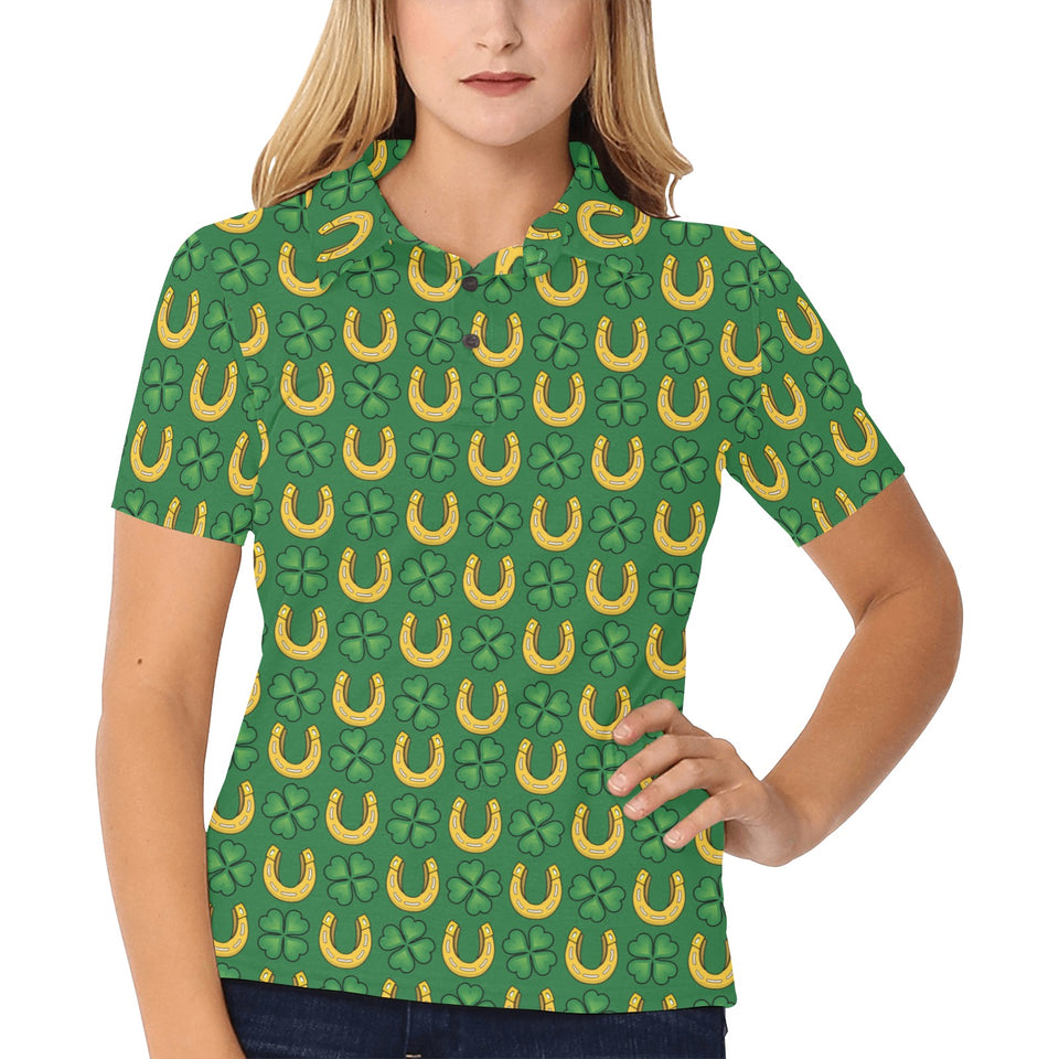 Horseshoes Pattern Print Design 05 Women's All Over Print Polo Shirt