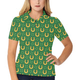 Horseshoes Pattern Print Design 05 Women's All Over Print Polo Shirt
