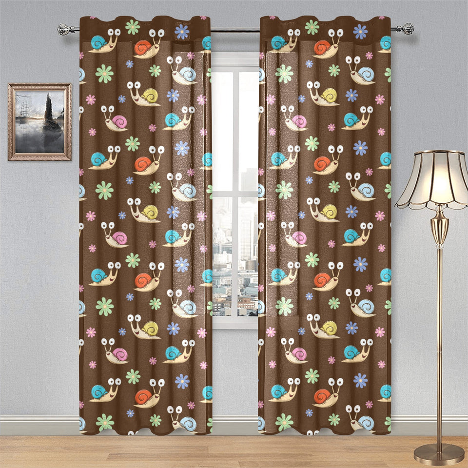Snail Pattern Print Design 03 Gauze Curtain