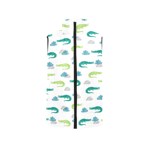 watercolor crocodile pattern Men's Padded Vest