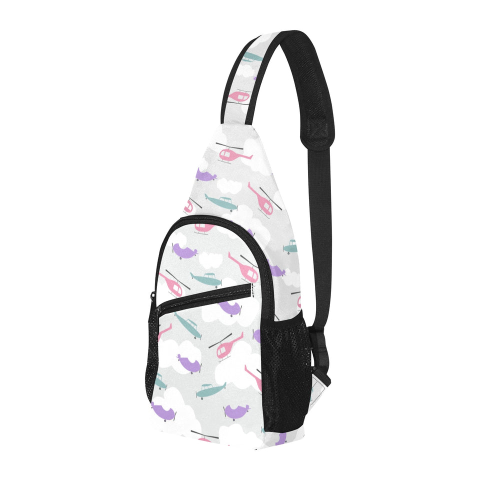 Helicopter plane pattern All Over Print Chest Bag