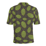 Hop pattern black background Men's All Over Print Polo Shirt