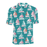 Cute sailboat pattern Men's All Over Print Polo Shirt