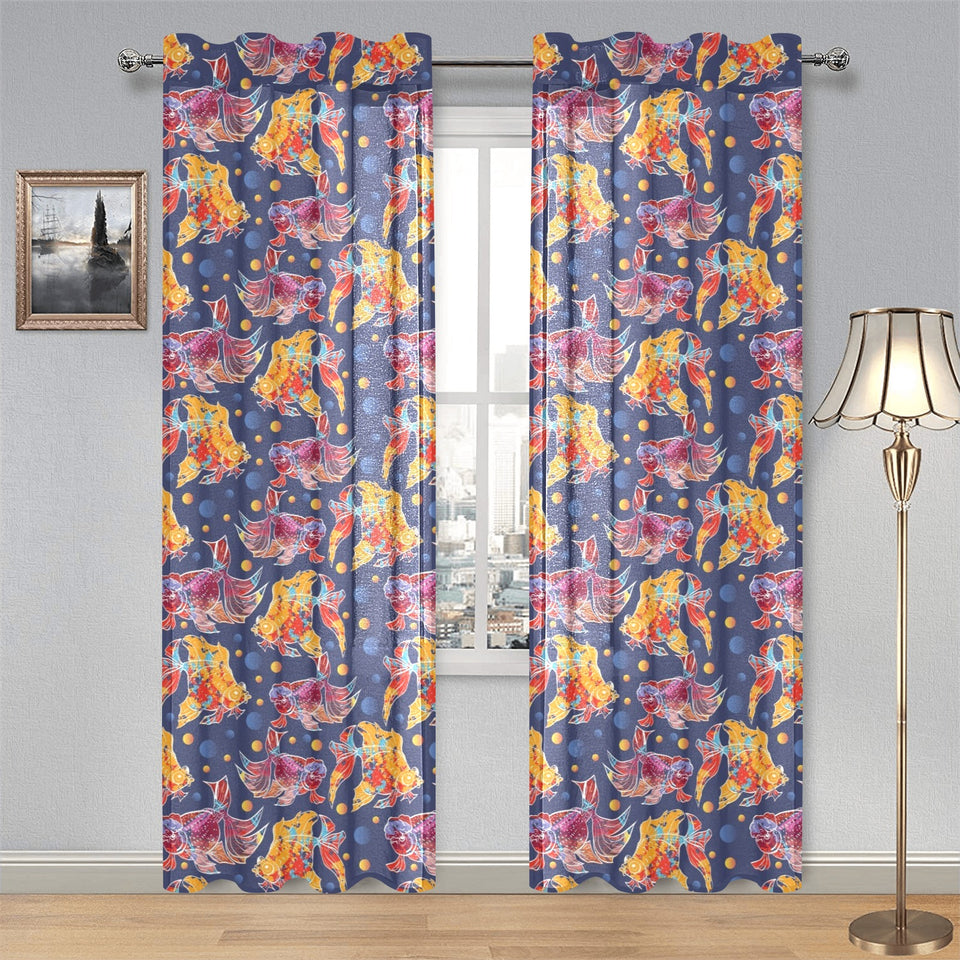Goldfish Pattern Print Design 05 Gauze Curtain
