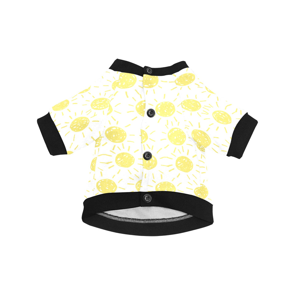 hand drawn sun pattern All Over Print Pet Dog Round Neck Fuzzy Shirt