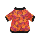 Autumn maple leaf pattern All Over Print Pet Dog Round Neck Fuzzy Shirt
