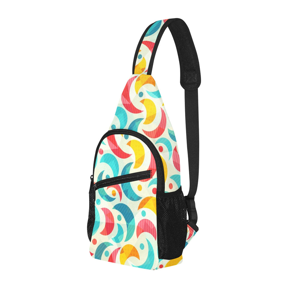 Colorful moon pattern All Over Print Chest Bag