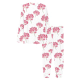 Pink lotus waterlily pattern Women's All Over Print Pajama Set