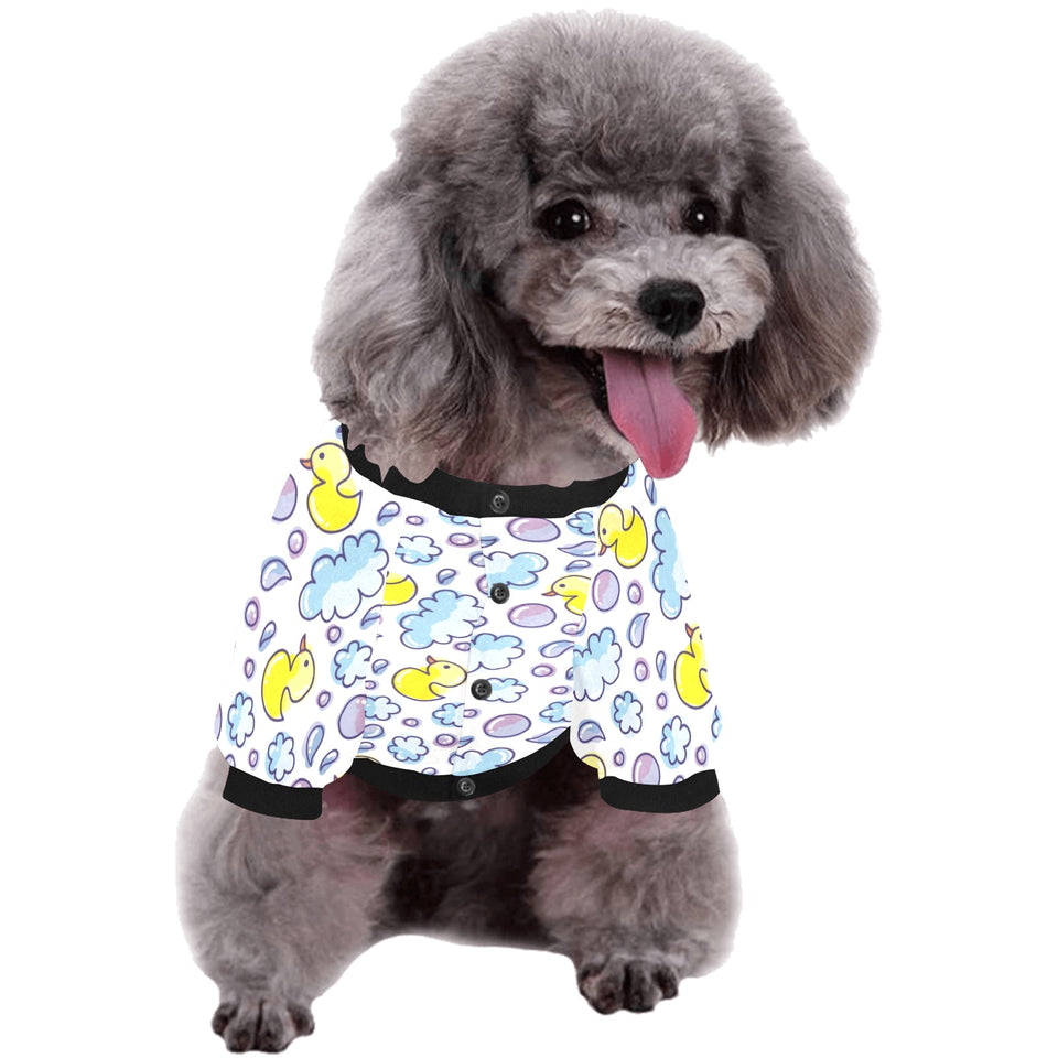 Duck Pattern Print Design 01 All Over Print Pet Dog Round Neck Fuzzy Shirt