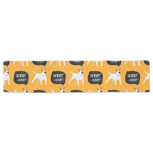 Bull Terrier Pattern Print Design 03 Table Runner
