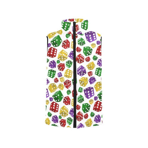 Dice Pattern Print Design 03 Men's Padded Vest