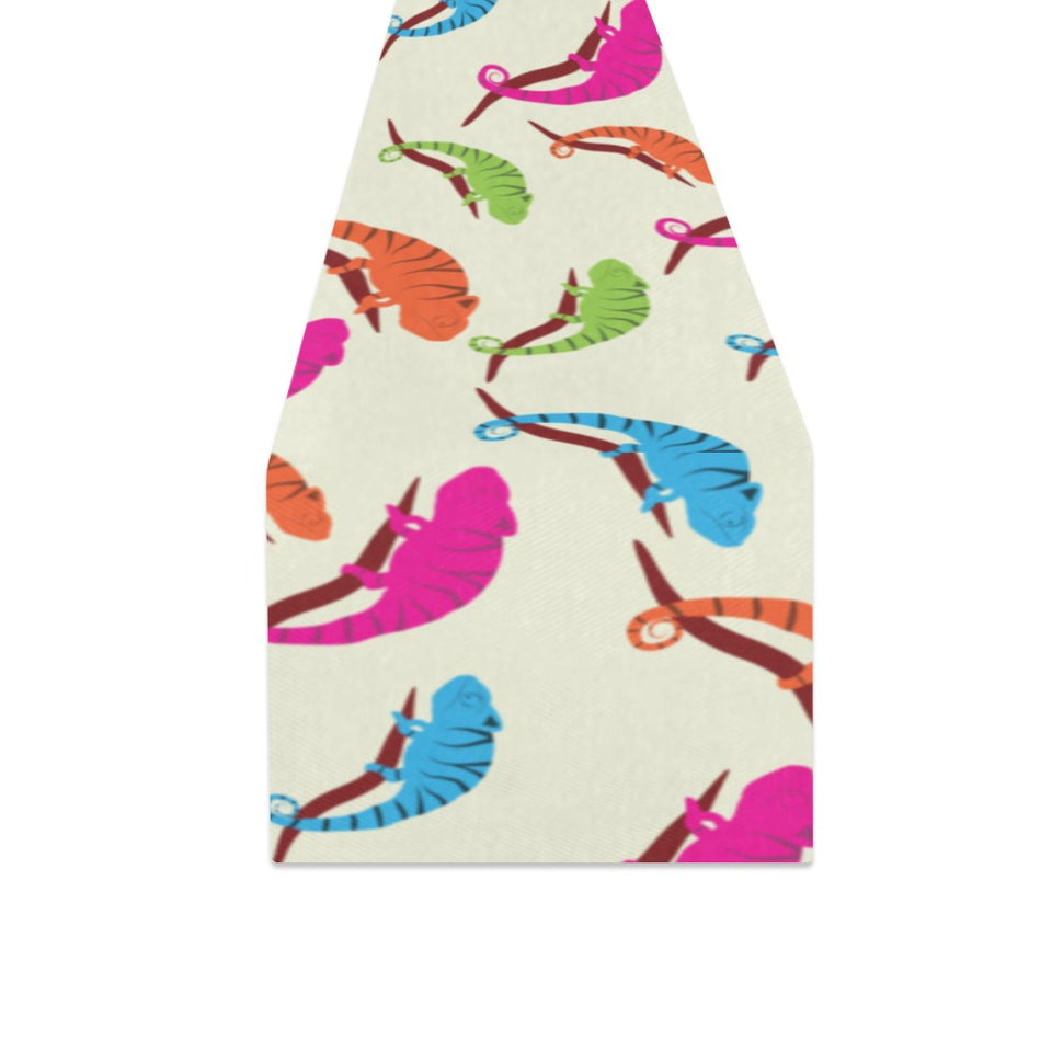 Colorful Chameleon lizard pattern Table Runner