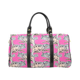 Chameleon lizard pattern pink background Travel Bag