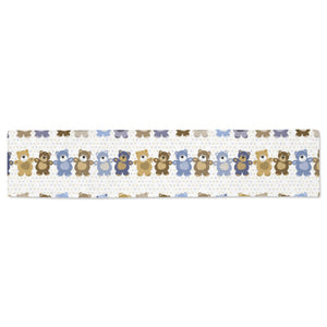 Teddy Bear Pattern Print Design 02 Table Runner