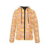 Camper Van Pattern Print Design 04 Women's Padded Hooded Jacket
