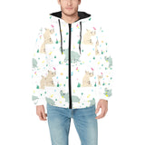 Cute Rhino pattern Men's Padded Hooded Jacket