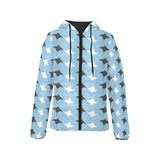 Stingray Pattern Print Design 03 Women's Padded Hooded Jacket