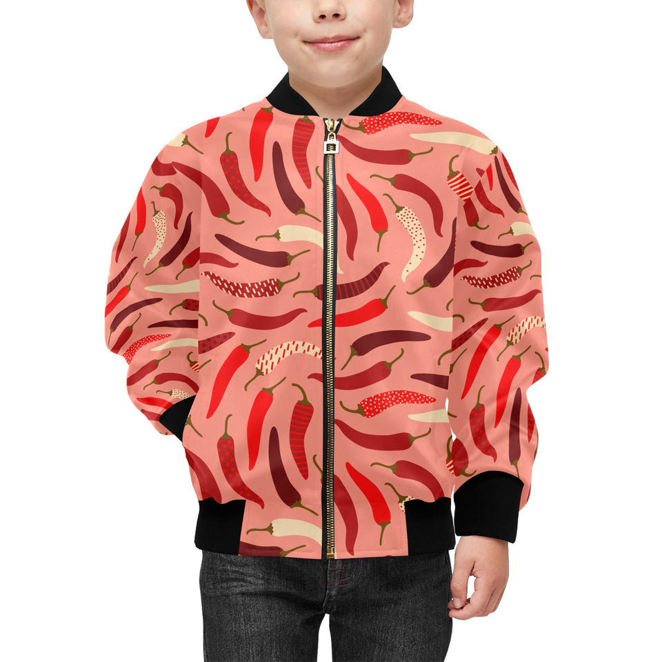 Beautiful Chili peppers pattern Kids' Boys' Girls' Bomber Jacket