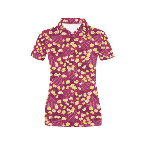 Popcorn Pattern Print Design 02 Women's All Over Print Polo Shirt