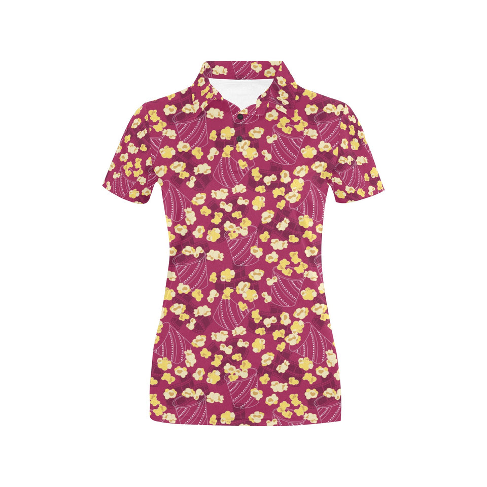 Popcorn Pattern Print Design 02 Women's All Over Print Polo Shirt