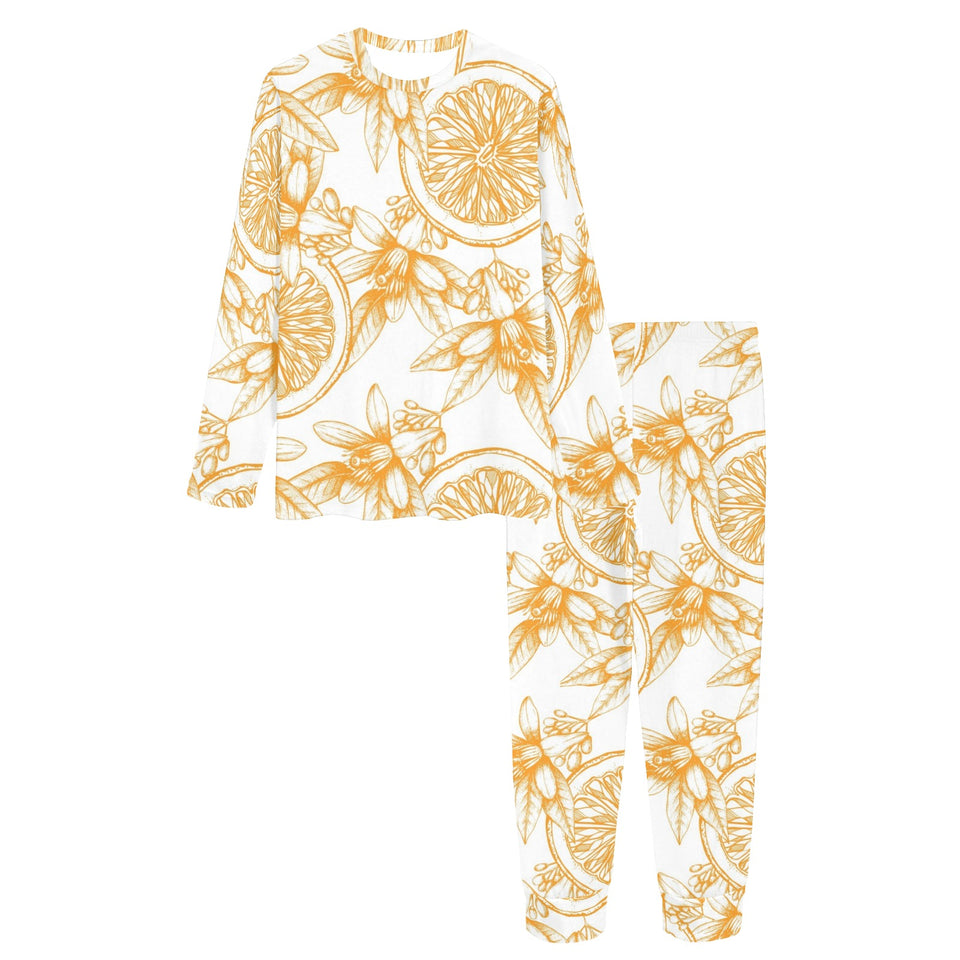 hand drawn orange fruit pattern Women's All Over Print Pajama Set