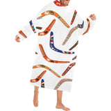 Boomerang Australian aboriginal ornament pattern Blanket Robe with Sleeves