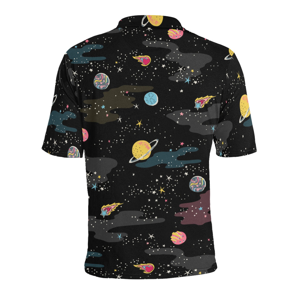space pattern Men's All Over Print Polo Shirt