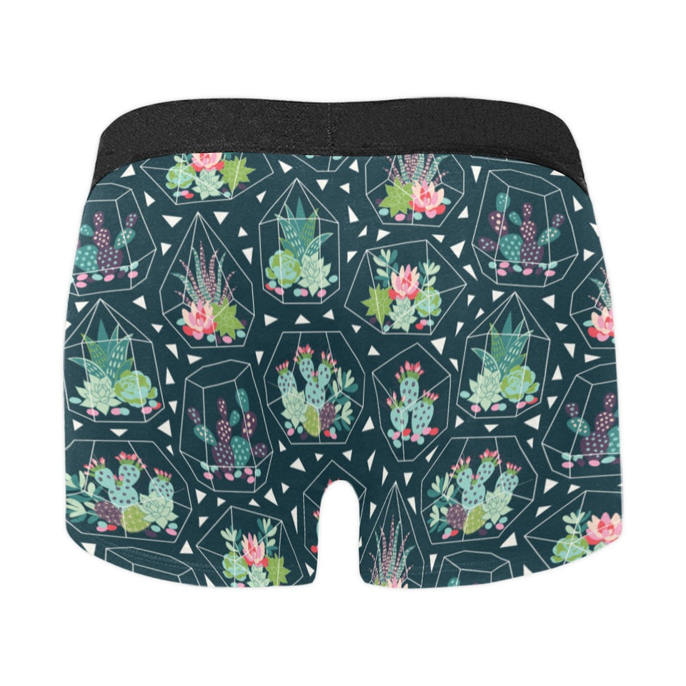 Cactus glass terrarium pattern Men's All Over Print Boxer Briefs Men's Underwear