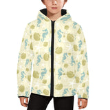 Seahorse shell starfish pattern background Kids' Boys' Girls' Padded Hooded Jacket