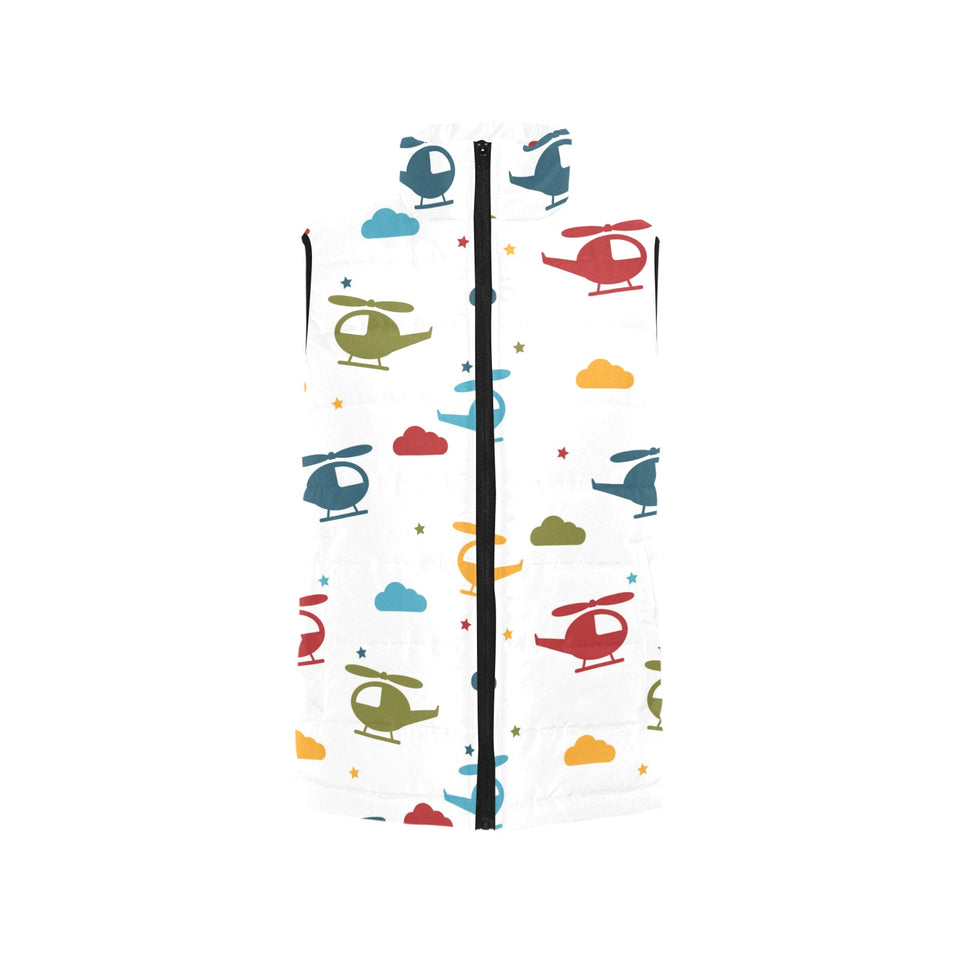 Colorful helicopter pattern Women's Padded Vest